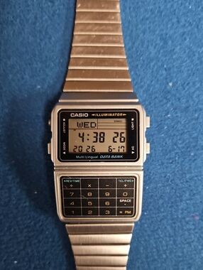 Casio Illuminator Data Bank Digital Watch - Silver